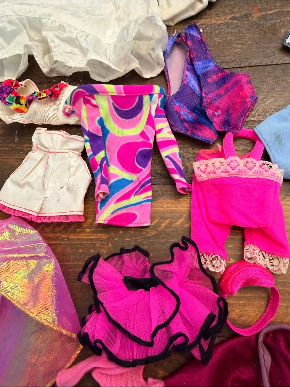 Vintage Barbie Clothes Lot 80s 90s Neon Geometric - 48 Pcs Snaps & Velcro Work